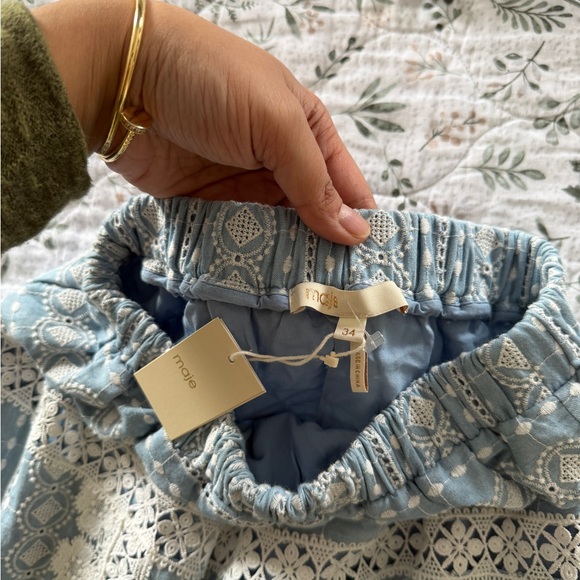 Maje Baby Blue Bleu Clair Lace Midi Skirt NWT Cottagecore (size chart) - Picture 5 of 12